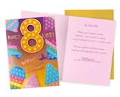 Kartki okolicznościowe i zaproszenia - Karnet Urodziny 8 pop it - Kukartka - miniaturka - grafika 1