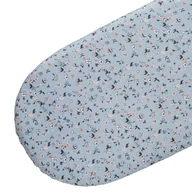 Prześcieradła dla dzieci - Prześcieradło bawełniane do kosza mojżesza / gondoli z gumką-  NIEBIESKIE W KWIATY - miniaturka - grafika 1