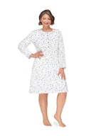 Bielizna nocna - KOSZULA NOCNA DAMSKA 3XL DŁUGI RĘKAW BAWEŁNIANA BŁĘKITNA ROZPINANA LUŹNA - miniaturka - grafika 1