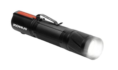 Konus | KONUSLIGHT-RC7 Latarka taktyczna 1200 lm I Zmienna Jasność, Kompaktowy Rozmiar