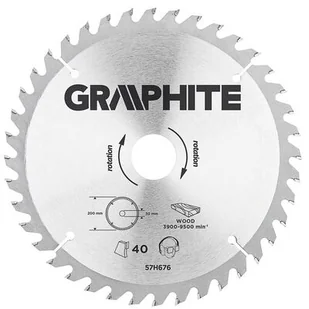 GRAPHITE Tarcza do pilarki, widiowa, 200 x 30 mm, 40 zębów - Akcesoria do elektronarzędzi - miniaturka - grafika 1