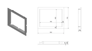 blena do wkładu LUCY 15 szerokość ramki 70 mm - Akcesoria kominkowe - miniaturka - grafika 1