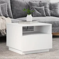 Ławy i stoliki kawowe - vidaXL Stolik kawowy z oświetleniem LED biały 50x49x40 cm - miniaturka - grafika 1