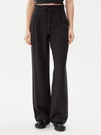 Spodnie damskie - Calvin Klein Jeans Spodnie materiałowe J20J225339 Czarny Straight Fit - miniaturka - grafika 1