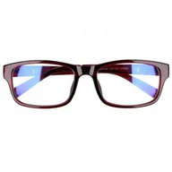 Okulary korekcyjne, oprawki, szkła - Prostokątne a'la Nerdy zerówki z Antyrefleksem okulary z filtrem ST1202C - miniaturka - grafika 1