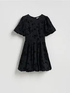 Sukienki - Reserved - Sukienka bombka w kwiaty - czarny - miniaturka - grafika 1