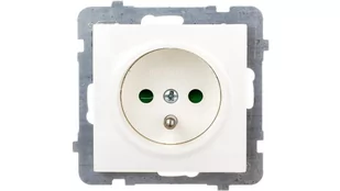 Ospel AS ECRU GNIAZDO Pojedyncze Z/U Z PRZESŁOANAMI GP-1GZP/M/27 - Gniazdka elektryczne - miniaturka - grafika 1