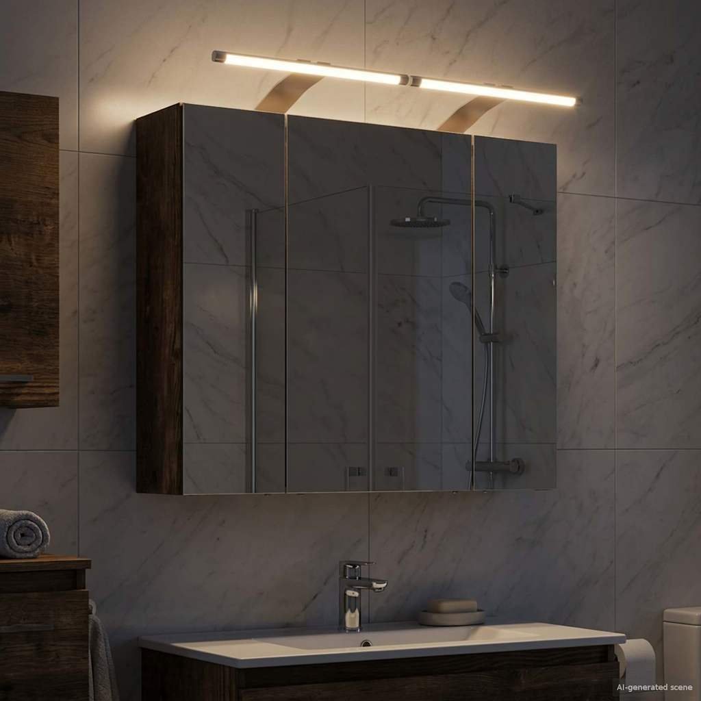 vidaXL vidaXL Szafka z lustrem do łazienki Dąb wędzony 60 x 14,5 x 50 cm