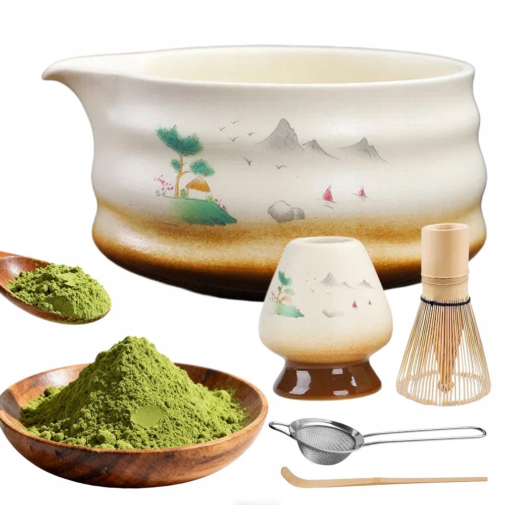 Zestaw Prezentowy Do Herbaty Matcha Z Trzepaczką Bambusową 5SZT