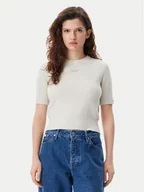 Swetry damskie - Tommy Jeans Sweter DW0DW20380 Beżowy Regular Fit - miniaturka - grafika 1