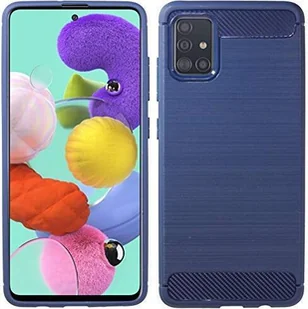 cofi1453® Silicone Case Bumper Carbon kompatybilny z SAMSUNG GALAXY A51 A515F Etui TPU Miękkie etui na telefon komórkowy Pokrowiec ochronny Niebieski - Etui i futerały do telefonów - miniaturka - grafika 1