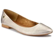 Baleriny - Baleriny baletki damskie skórzane wsuwane złote Maciejka 04100-25-38 - miniaturka - grafika 1