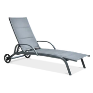 Leżaki ogrodowe - Leżak ogrodowy aluminiowy MAJORKA Grey - miniaturka - grafika 1