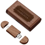 Pendrive - Pendrive drewniany z grawerem 64 GB w magnetycznym pudełku dla informatyka programisty inżyniera - miniaturka - grafika 1