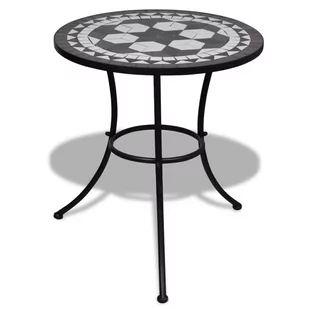 vidaXL vidaXL Stolik mozaikowy 60 cm czarno-biały - Stoły ogrodowe - miniaturka - grafika 1