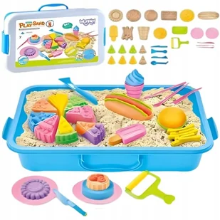 WOOPIE Piasek Kinetyczny 1,2 kg Zestaw Restauracja Stolik z Foremkami - Masy plastyczne - miniaturka - grafika 1