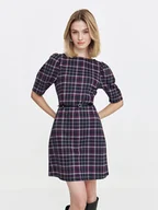 Sukienki - Krótka sukienka w kratę - miniaturka - grafika 1