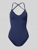 Stroje kąpielowe - Kostium kąpielowy z dekoltem w serek - miniaturka - grafika 1