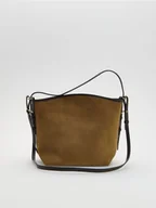 Torebki damskie - Reserved - Torebka z imitacji zamszu - warm olive - miniaturka - grafika 1