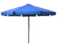 Parasole ogrodowe - Lazurowy ogrodowy parasol z drewnianym słupkiem M3-Z70 - miniaturka - grafika 1