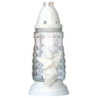 Lampiony i znicze - Znicz szklany Z-14 23 cm biały - miniaturka - grafika 1