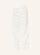 Spodnie damskie - Seafolly Spodnie Secret Garden Z Dziurkowanej Koronki weiss - SEAFOLLY - miniaturka - grafika 1