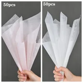 Inne - TEMU Arkuszy (50 Białych + 50 Różowych) do Pakowania Kwiatów Mleczny Mały Bukiet Materiały Opakowaniowe Wyściółka Mleko Świeży i Prosty Styl do - miniaturka - grafika 1