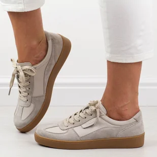 Szare skórzane półbuty damskie Vinceza 7933 - Półbuty damskie - miniaturka - grafika 1