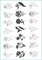 Zabawki kreatywne - Tatuaże tymczasowe zmywalne kwiaty 03, arkusz A4 - miniaturka - grafika 1