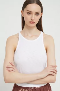 Koszulki sportowe damskie - Superdry top damski kolor biały - grafika 1