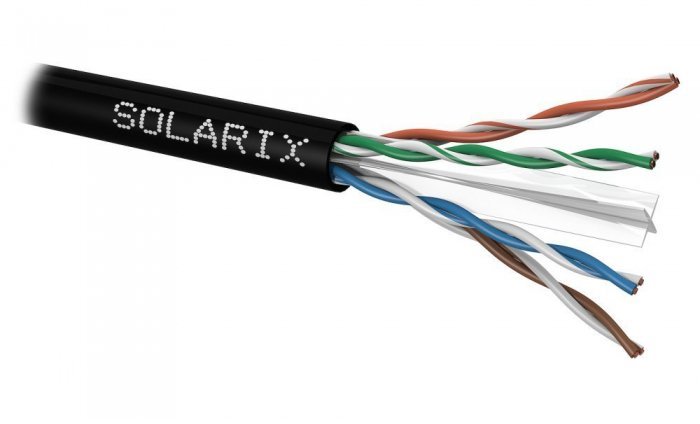 Solarix SOLARIX SXKD-6-UTP-PE Instalacyjny kabel CAT6 UTP PE zewnętrzny 500m/špulka czarny