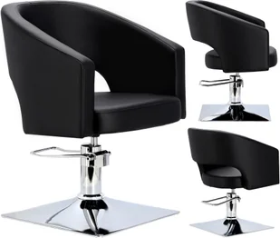 Fotel fryzjerski Greta Black hydrauliczny obrotowy do salonu fryzjerskiego krzesło fryzjerskie - Fotele fryzjerskie - miniaturka - grafika 1