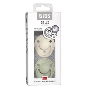 BIBS de Lux One Size 2 - Pack Ivory & Sage Smoczek Uspokajający Silikonowy - Smoczki uspokajające - miniaturka - grafika 1
