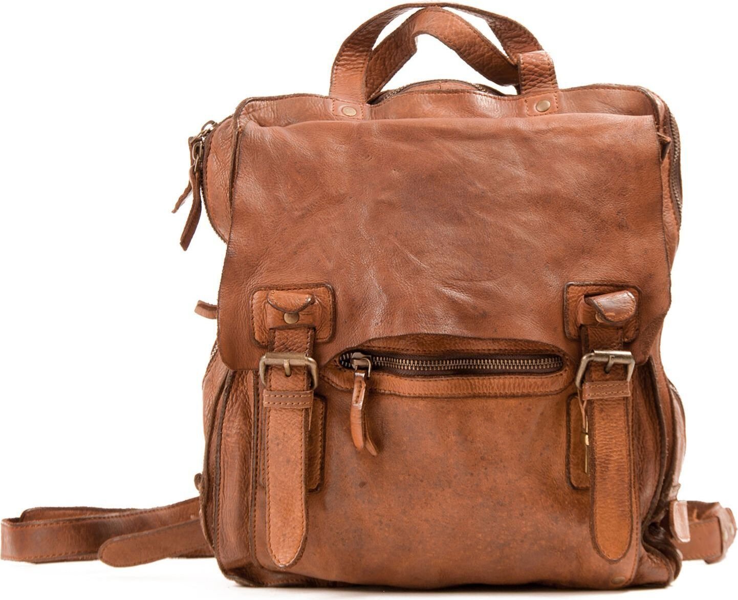 Skórzany plecak rekreacyjny HAROLD'S Plecak Submarine Plecak koniakowy brązowy