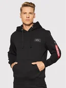 Bluzy męskie - Alpha Industries Bluza Back Print 178318 Czarny Regular Fit - miniaturka - grafika 1