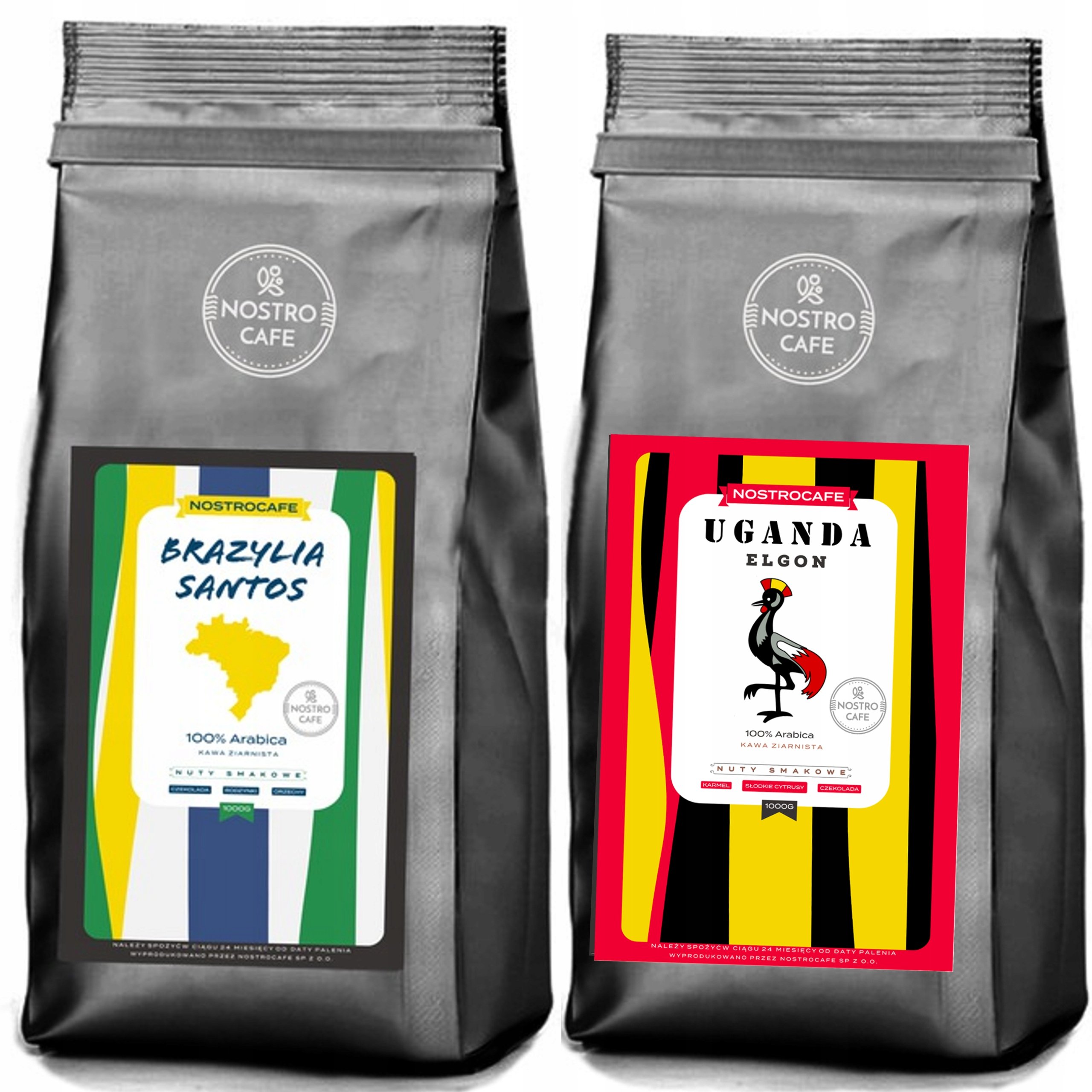 Kawa Ziarnista 2KG Brazylia Santos Uganda Elgon