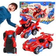 Zabawki zdalnie sterowane - Auto Robot Dinozaur 2w1 Transformujące Autko z LED i Dźwiękiem - miniaturka - grafika 1