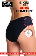 Majtki damskie - FIGI GATTA BIKINI RIB ULTRA COMFORT (kolor black, rozmiar S) - miniaturka - grafika 1
