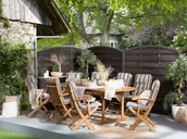 Fotele i krzesła ogrodowe - Beliani Zestaw 2 poduszek na krzesła ogrodowe niebiesko-beżowe MAUI - miniaturka - grafika 1