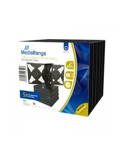 Media Range CD/DVD Futerał 4x - 5 sztuk - BOX34-4 - Pudełka i akcesoria na płyty CD - miniaturka - grafika 1