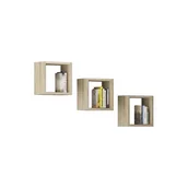 Półki do salonu - Półka ścienna K 25x25 cm komplet 3 szt. dąb sonoma - miniaturka - grafika 1