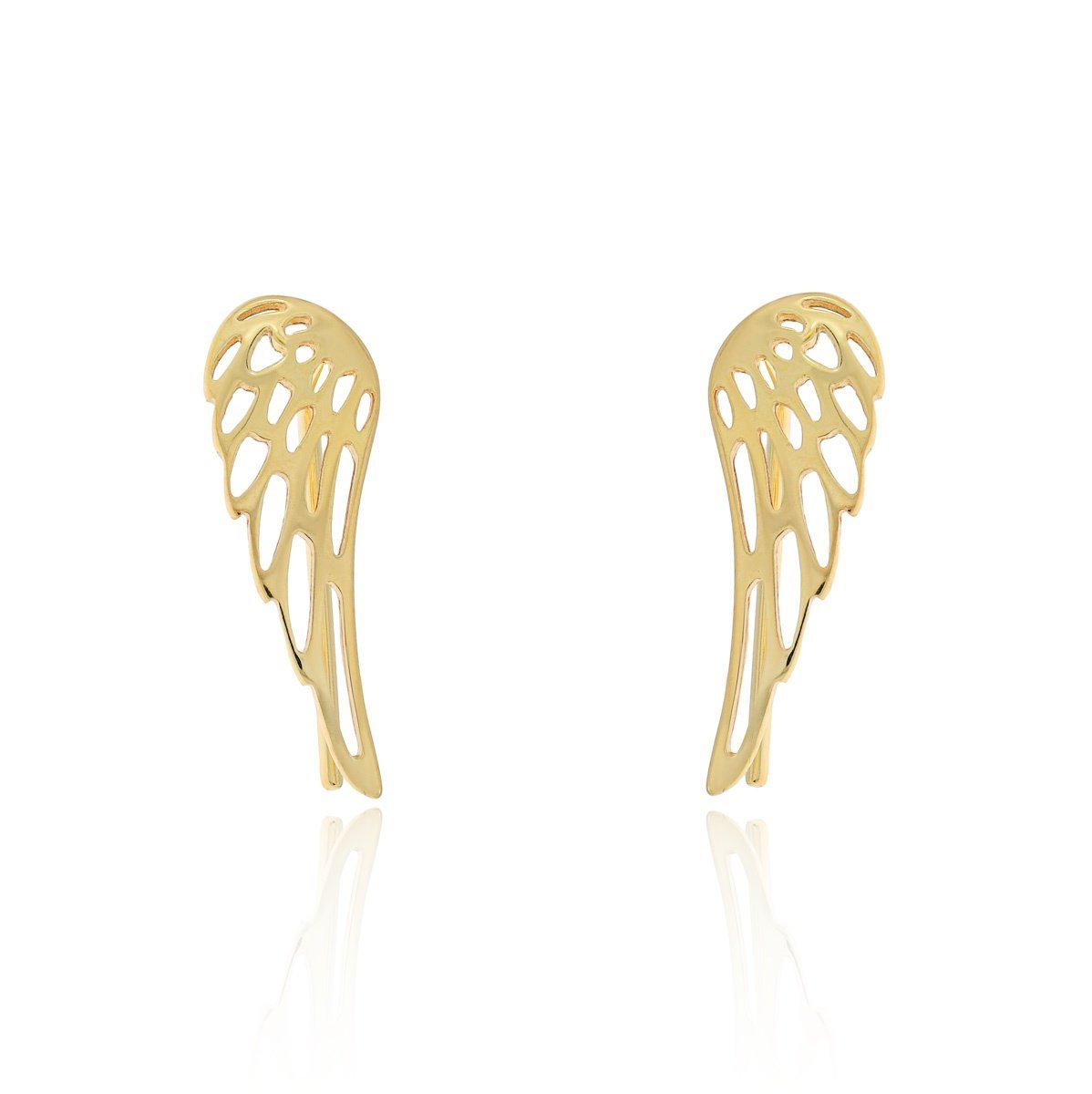 Srebrne pozłacane kolczyki skrzydła nausznice pr. 925