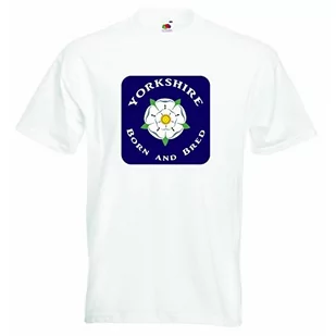 2Personal Yorkshire born and bred - chłopięcy dziewczęcy T-shirt spersonalizowane koszulki unisex chłopcy dziewczęta koszulka odzież z nadrukiem śmieszne cytaty - biały - 4-5 lat - Koszulki dla chłopców - miniaturka - grafika 1
