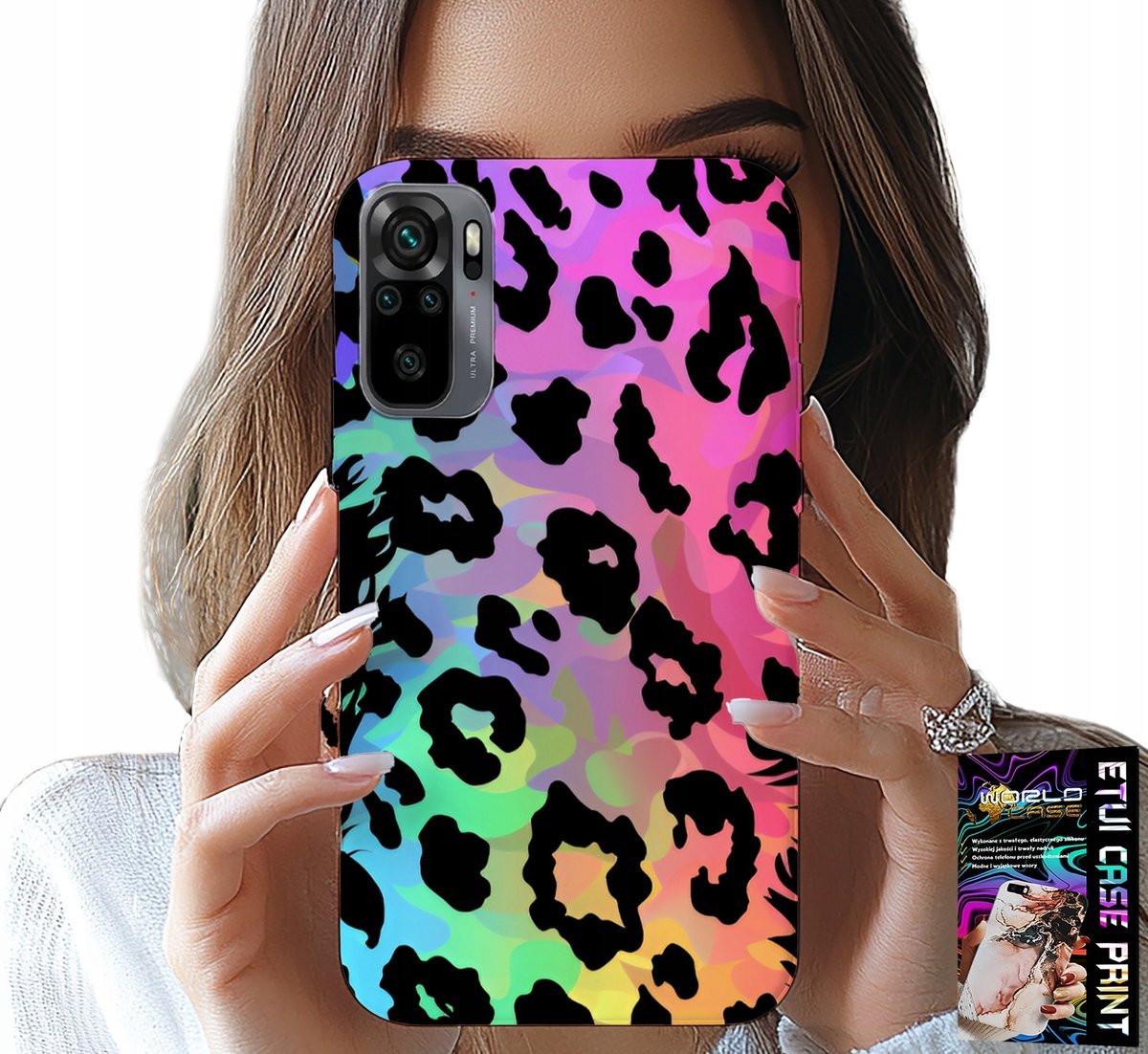 ETUI DO XIAOMI NOTE 10 / 10S - KOLOROWA TĘCZOWA PANTERKA PLECKI SZKŁO