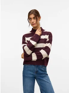 Vero Moda Sweter w kolorze bordowo-kremowym - Swetry damskie - miniaturka - grafika 1