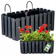 Kwietniki - DONICZKA WISZĄCA KWIETNIK PŁOTEK SKRZYNKA BALKONOWA NA BALUSTRADE 38cm - miniaturka - grafika 1