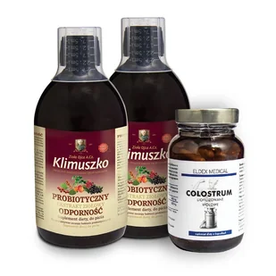 COLOSTRUM, Zestaw 2 x Probiotyczny ekstrakt ziołowy Odporność 500ml oraz 105kaps. po 400mg, Suplementy diety - Przeziębienie i grypa - miniaturka - grafika 1