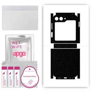 Folia naklejka skórka strukturalna na TYŁ+BOKI do Samsung Galaxy Z Flip5 -  Czarny Pastel Matowy Chropowaty Baranek - apgo SKINS - Szkła hartowane na telefon - miniaturka - grafika 1