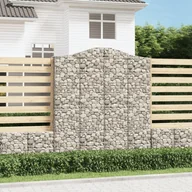 Pozostałe narzędzia ogrodowe - vidaXL Kosze gabionowe, 6 szt, 200x30x220/240 cm, galwanizowane żelazo - miniaturka - grafika 1