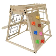 Zabawy w naśladowanie dorosłych - PLAC ZABAW DLA DZIECI DO DOMU DZIECIĘCY DREWNIANY V2 + HUŚTAWKA ŚCIANKA - miniaturka - grafika 1